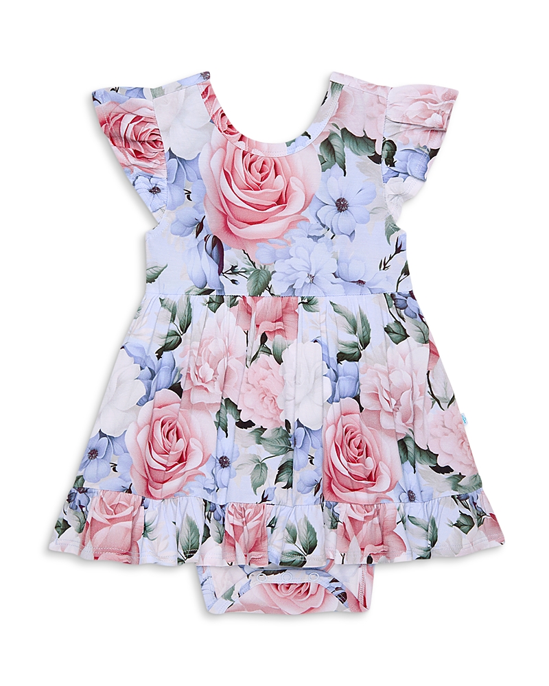 Posh Peanut Girls' Tie Back Ruffled Bodysuit Dress - Baby