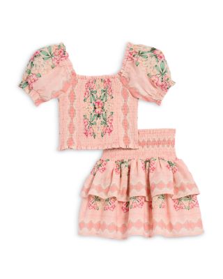 Girls' Smocked Top & Mini Skirt, Little Kid, Big Kid - Exclusive