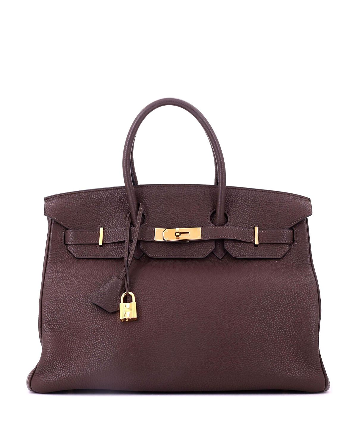 Pre-Owned Hermes Birkin 35 Handbag Brown Togo with Gold Hardware