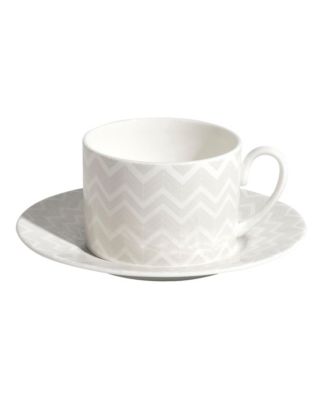  Zig Zag Tea Cup & Saucer, Set of 6