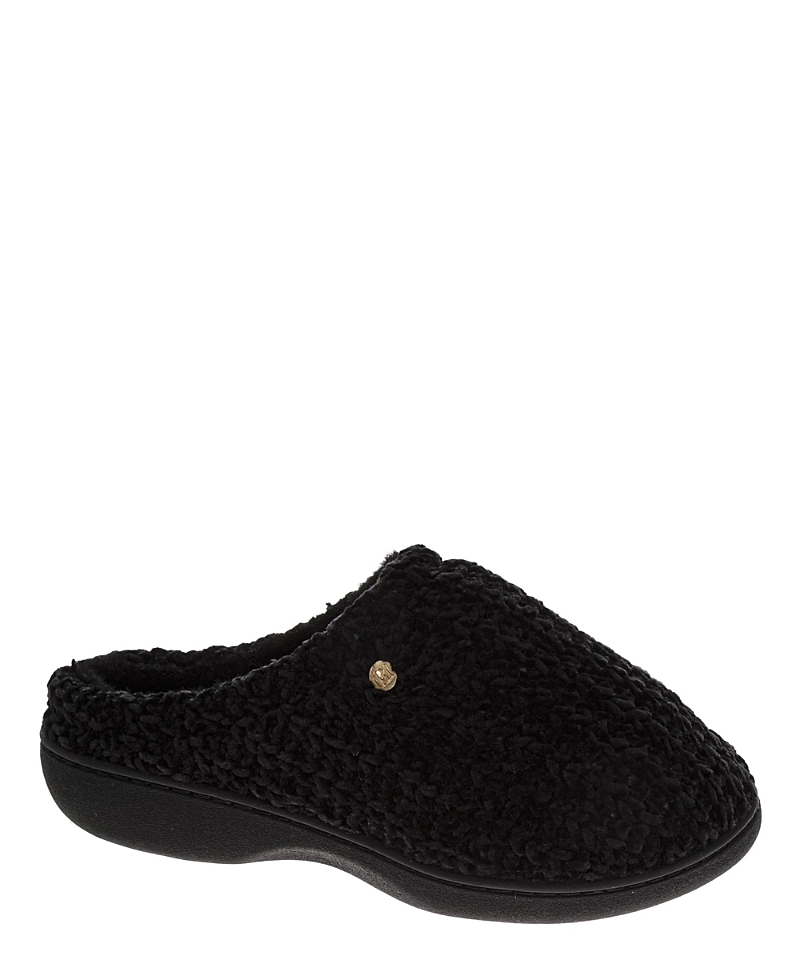 Badgley Mischka Women's Weaved Metal Logo Accent Slippers