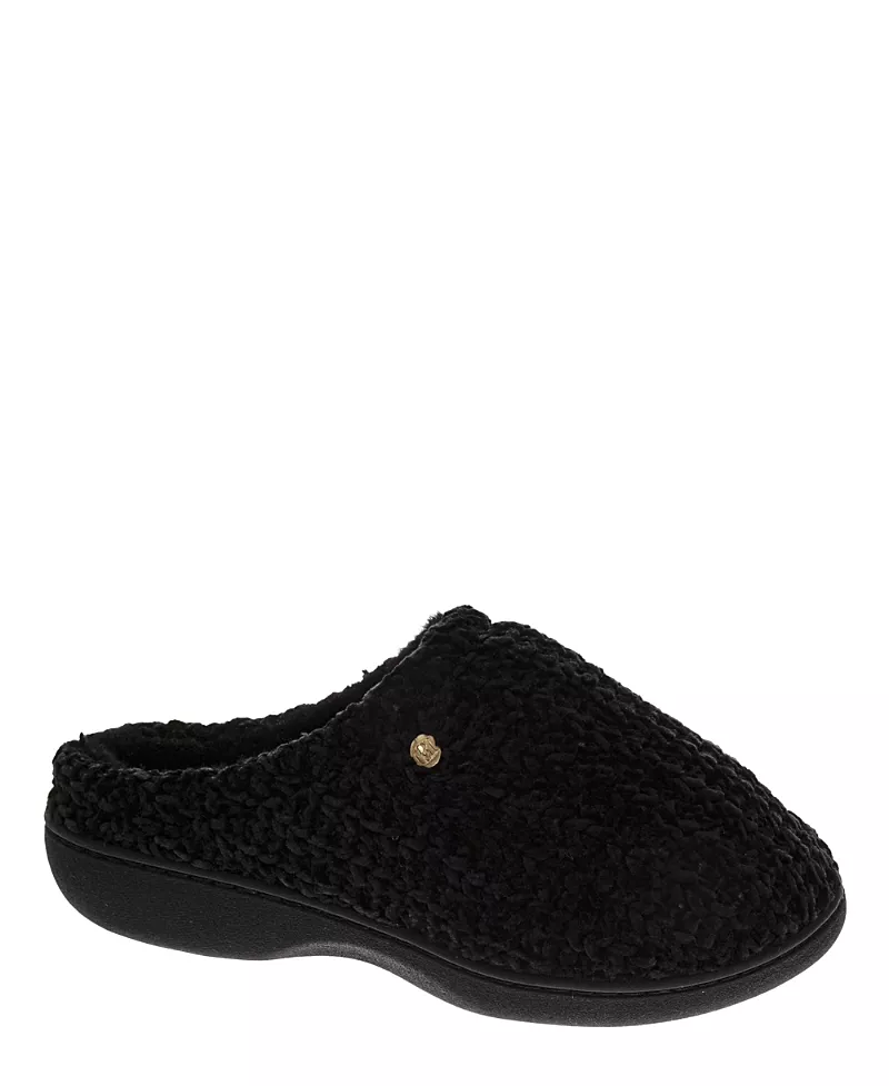 Badgley Mischka Women's Weaved Metal Logo Accent Slippers