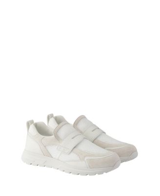 Prada Men's Prax Mesh Fabric And Leather Loafers