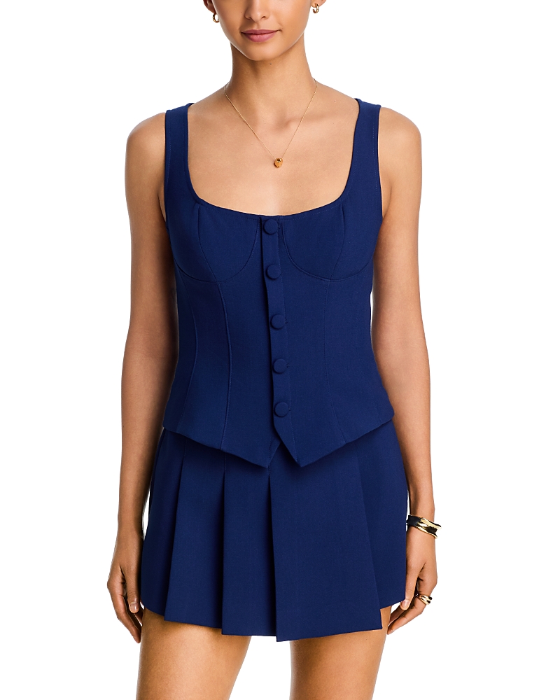 Aqua Corset Scoop Neck Vest - Exclusive