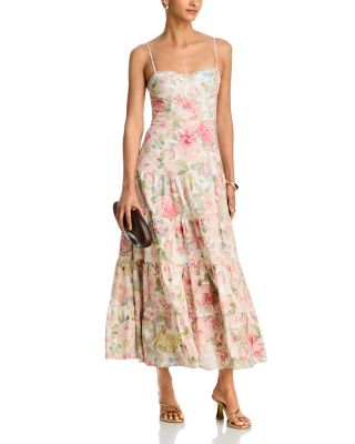 Floral Bustier Maxi Dress - Exclusive - thumbnail 2