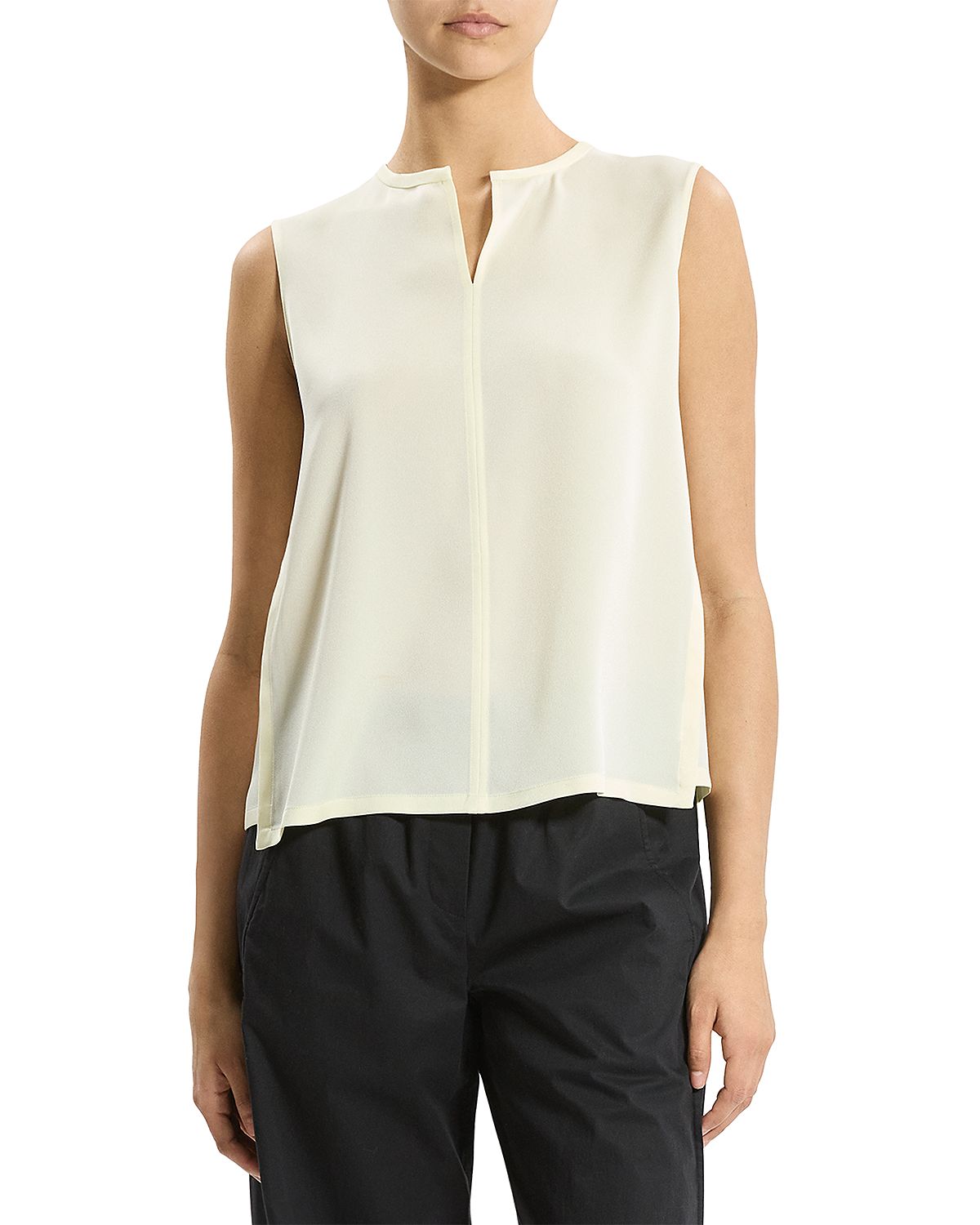 Theory Notch Neck Sleeveless Satin Top