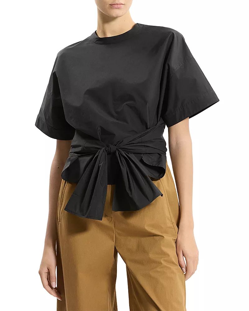 Theory Boxy Tie Front Top