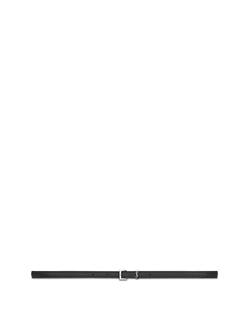 Saint Laurent Cassandre Extra Thin Belt in Smooth Leather