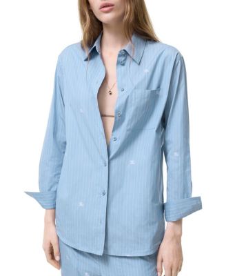  Oversized Knight Fil Coupe Striped Cotton Shirt