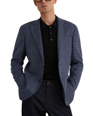 Romana Tailored Fit Single Breasted Two Button Notch Dogstooth Blazer