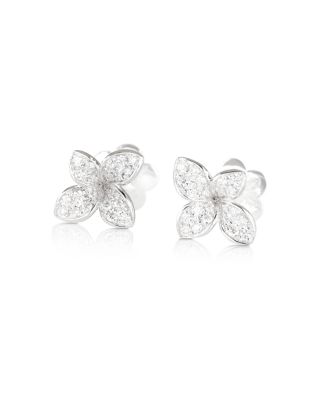 18K White Gold Petit Garden Diamond Flower Stud Earrings, 0.32 tcw