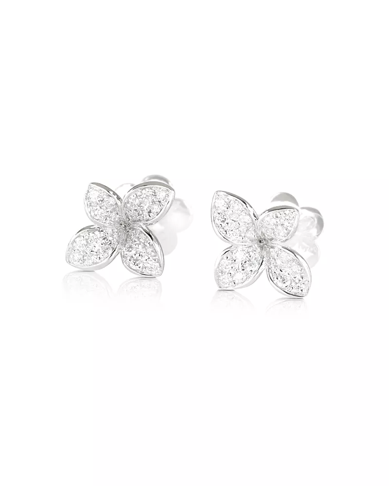 Pasquale Bruni 18K White Gold Petit Garden Diamond Flower Stud Earrings, 0.32 tcw