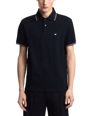 Essential Stretch Cotton Polo with Stripe on Collar