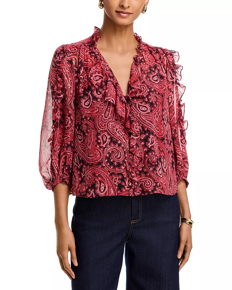 Cinq a Sept Hendrix Paisley Zada Top