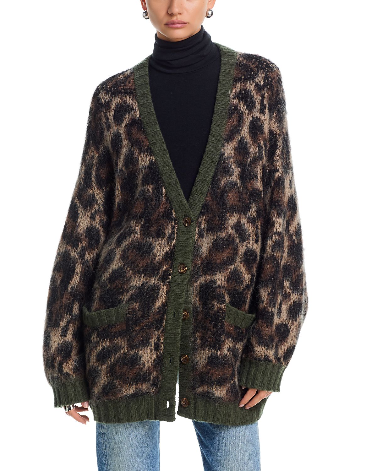 R13 V Neck Cardigan Sweater
