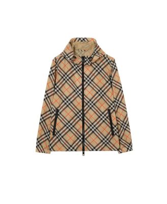 Check Nylon Hooded Jacket
