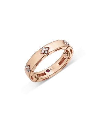 18K Rose Gold Love in Verona Diamond Flower Band, 0.09 tcw