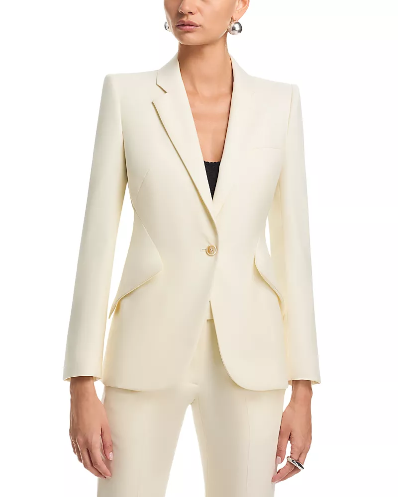 McQueen Single Breasted Fine Wool Blazer