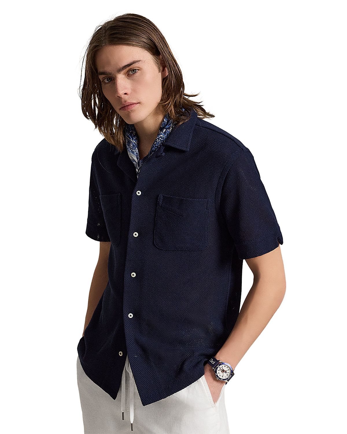Polo Ralph Lauren Textured Pointelle Camp Shirt