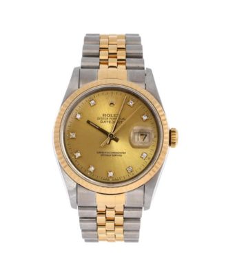  Oyster Perpetual Datejust Automatic Watch in Stainless Steel and Gold with Diamond Markers 36mm