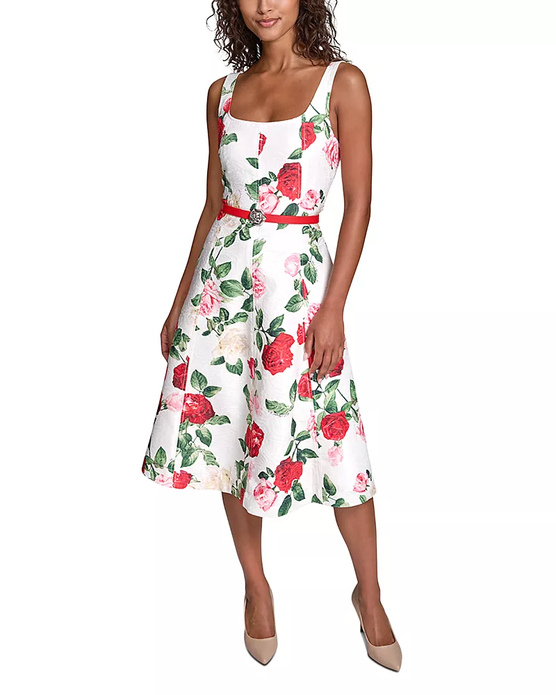 Karl Lagerfeld Paris Brocade Midi Dress