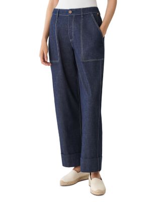 Chambray Highline Straight Ankle Pant