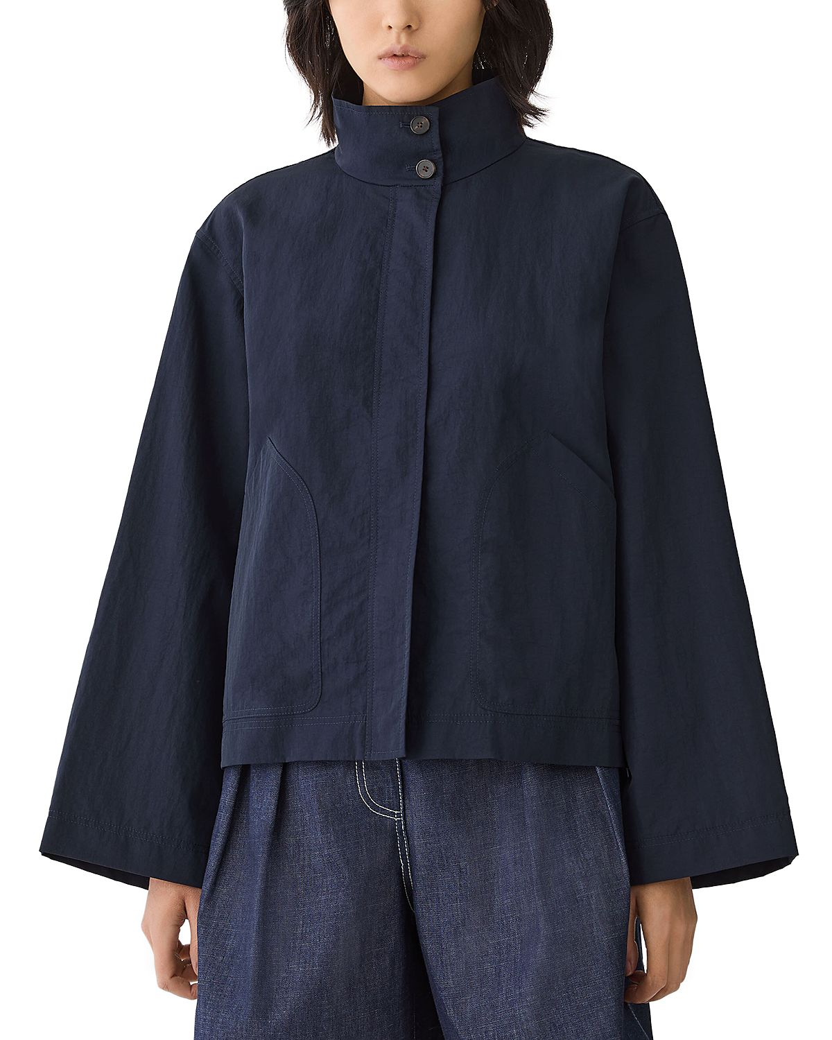Lafayette 148 New York Funnel Neck Wide Sleeve Jacket