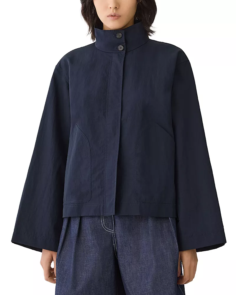 Lafayette 148 New York Funnel Neck Wide Sleeve Jacket
