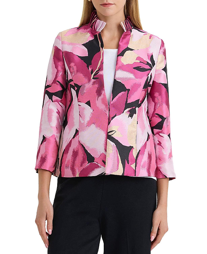 Ming Wang Shimmer Lined Woven Jacket