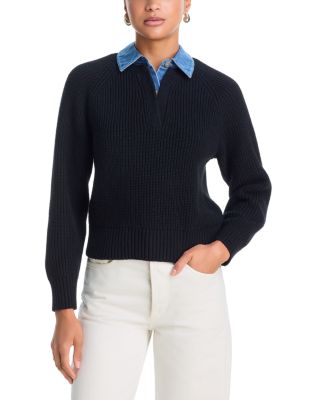 Denim Collar Sweater