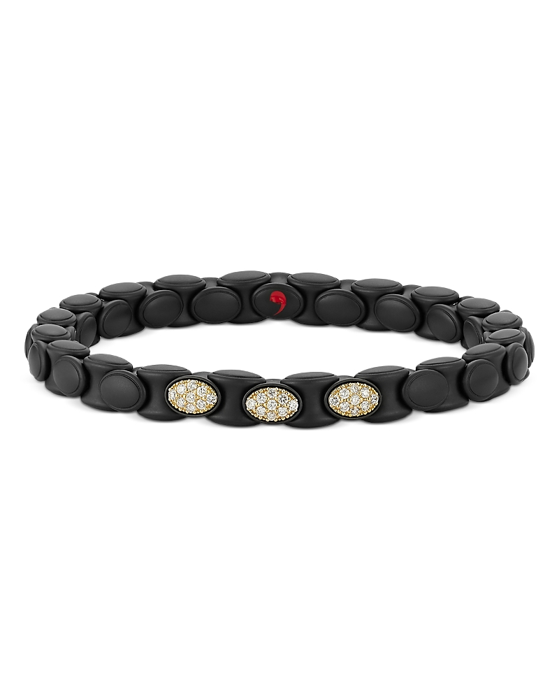 Demeglio 18K Yellow Gold & Ceramic Diamond Anacondino Bracelet, 0.55 tcw