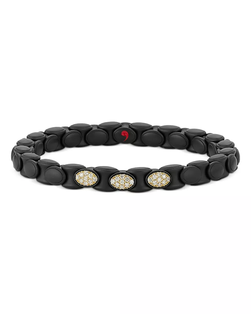 Demeglio 18K Yellow Gold & Ceramic Diamond Anacondino Bracelet, 0.55 tcw