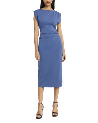 Donna Morgan Midi Dress with Strong Shoulders