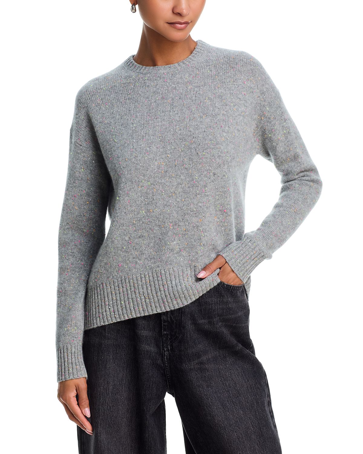 Aqua 100% Cashmere Crewneck Sweater - Exclusive