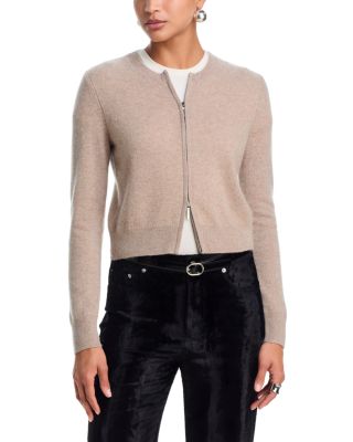 100% Cashmere Full Zip Crewneck Cardigan - Exclusive