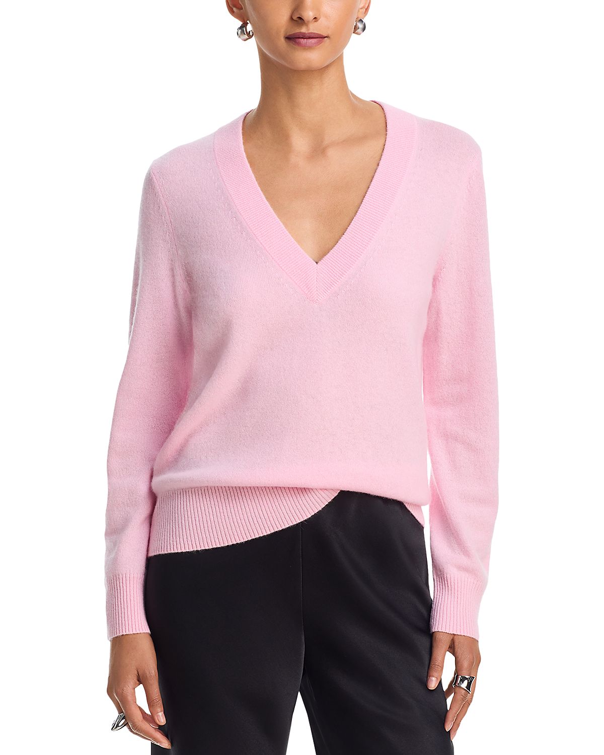 Aqua 100% Cashmere V Neck Sweater - Exclusive