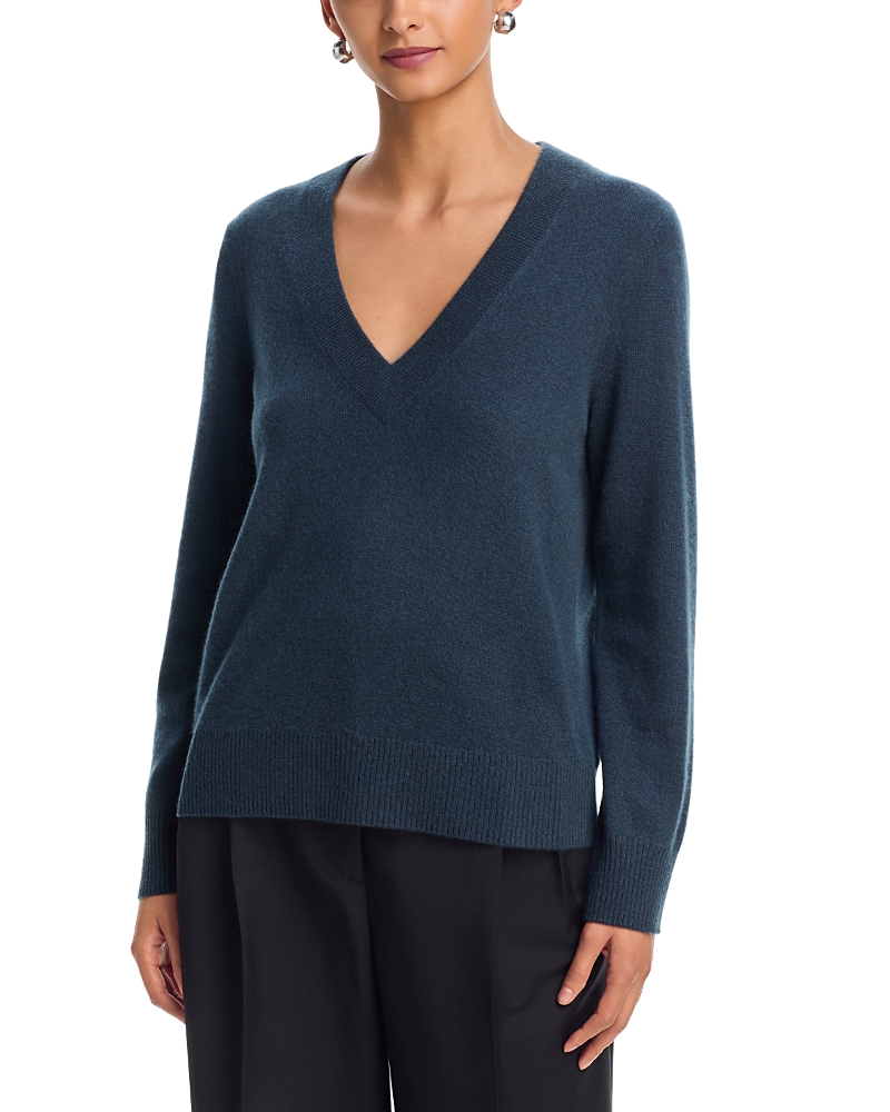 Aqua 100% Cashmere V Neck Sweater - Exclusive