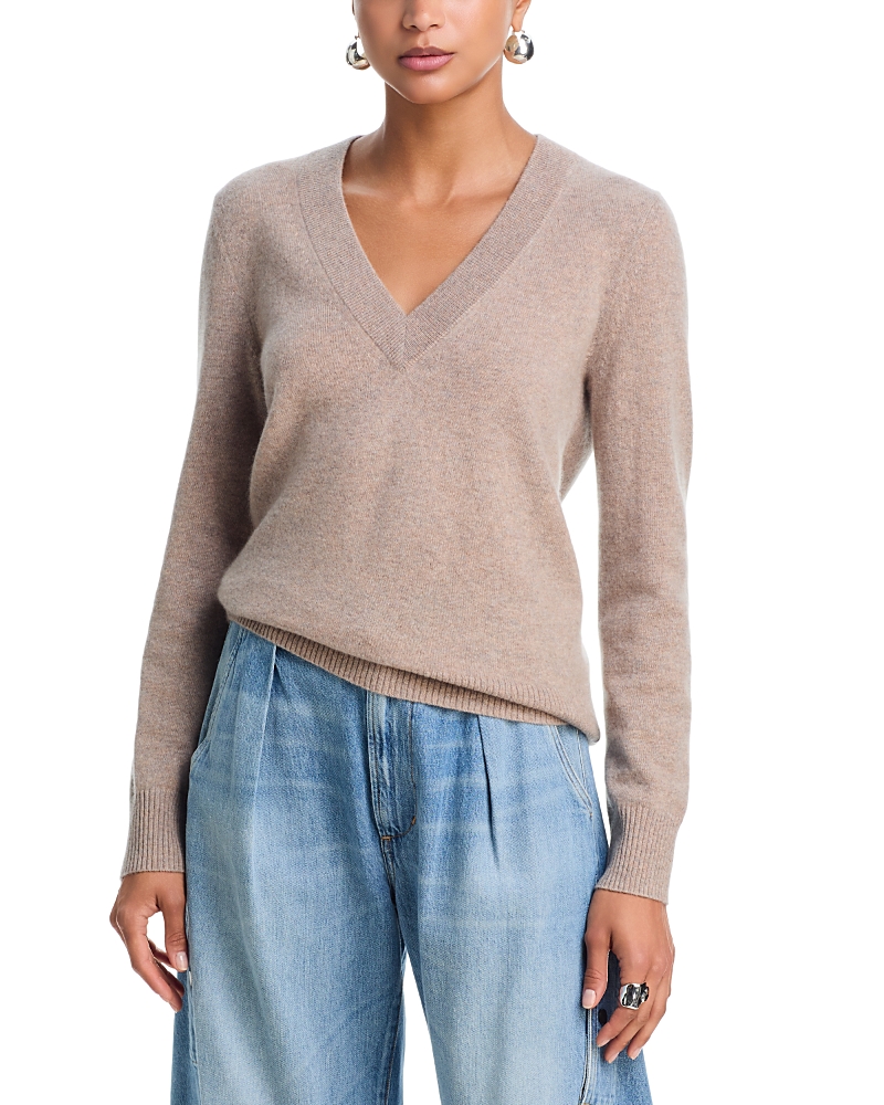 Aqua 100% Cashmere V Neck Sweater - Exclusive