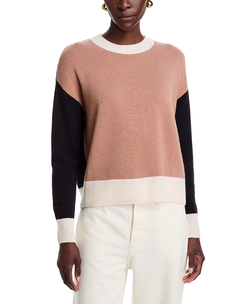 C by Bloomingdale's Cashmere Color Block Drop Shoulder Crewneck Sweater - Exclusive