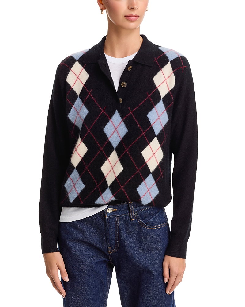 C by Bloomingdale's Cashmere Argyle Polo Cashmere Sweater, Exclusive