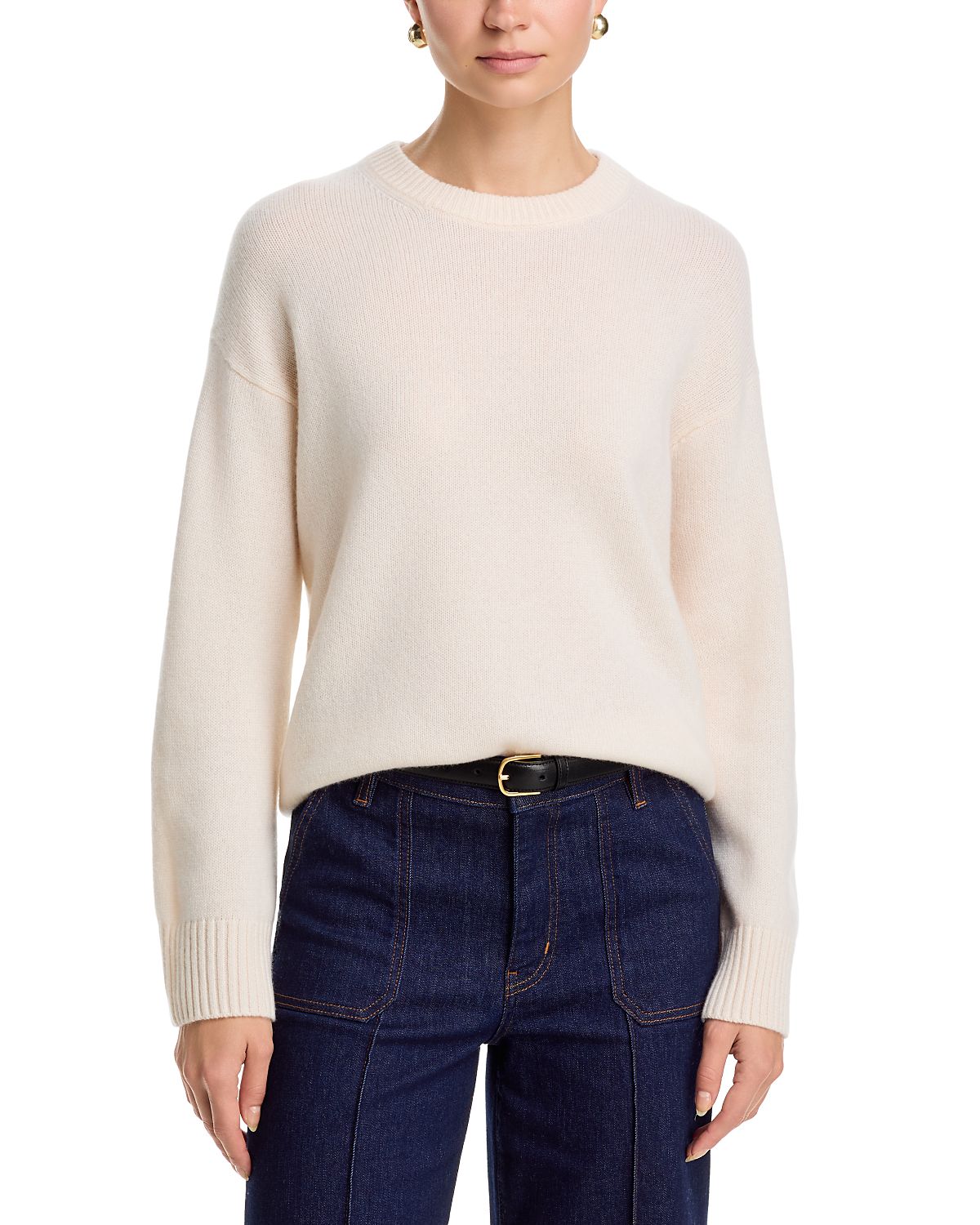 C by Bloomingdale's Cashmere Cashmere Drop Shoulder Crewneck Sweater - Exclusive