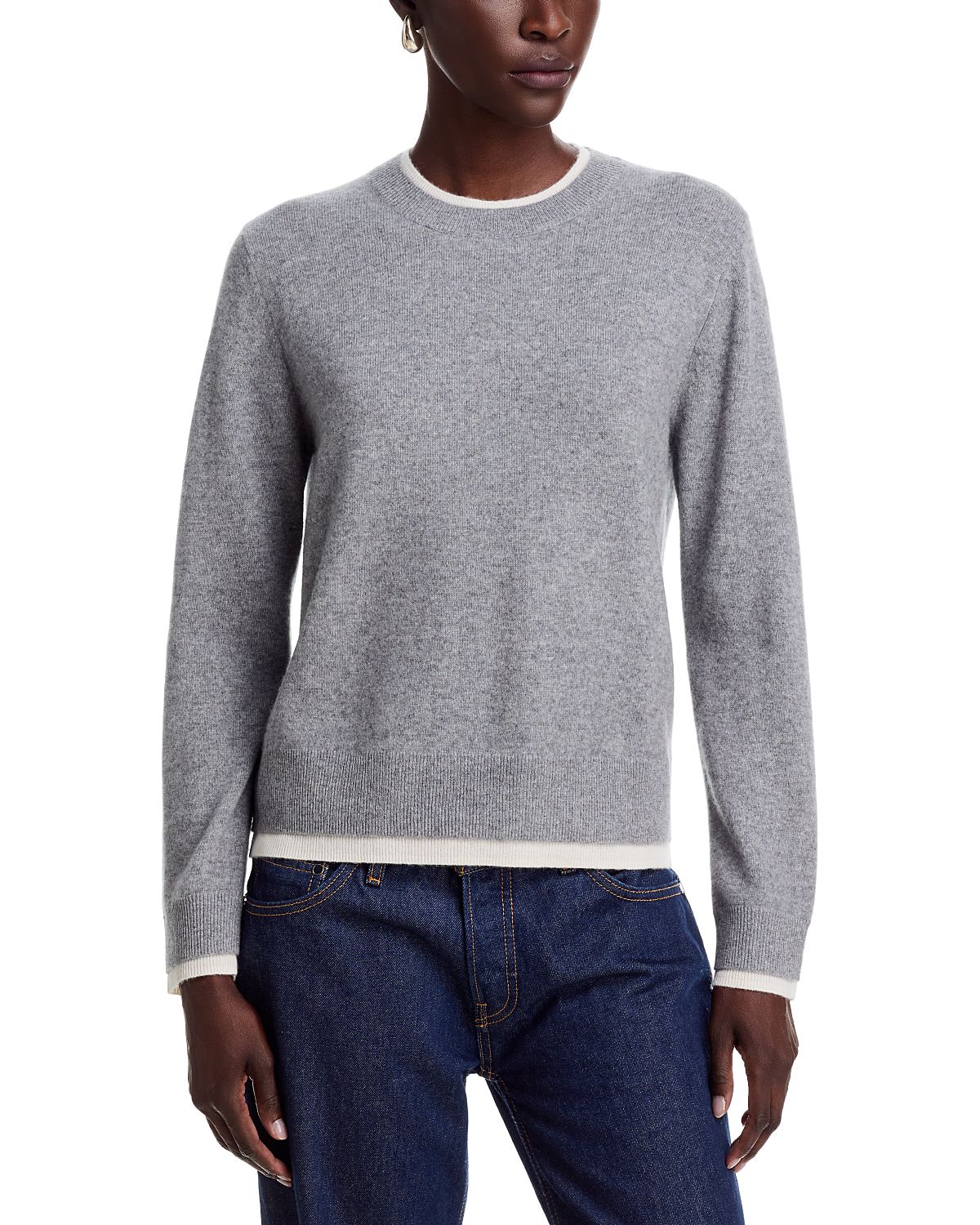 C by Bloomingdale's Cashmere Double Layer Cashmere Crewneck Sweater - Exclusive