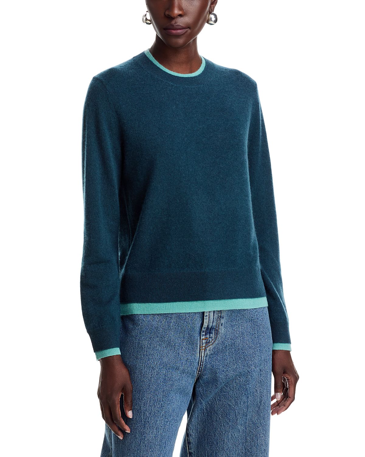 C by Bloomingdale's Cashmere Double Layer Cashmere Crewneck Sweater - Exclusive