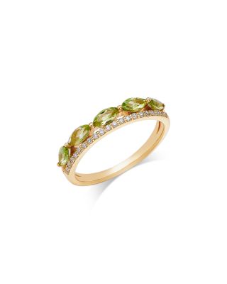 Gemstone & Diamond Classic Band in 14K Yellow Gold