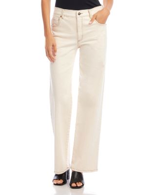 Petites High Rise Wide Leg Jeans in Natural