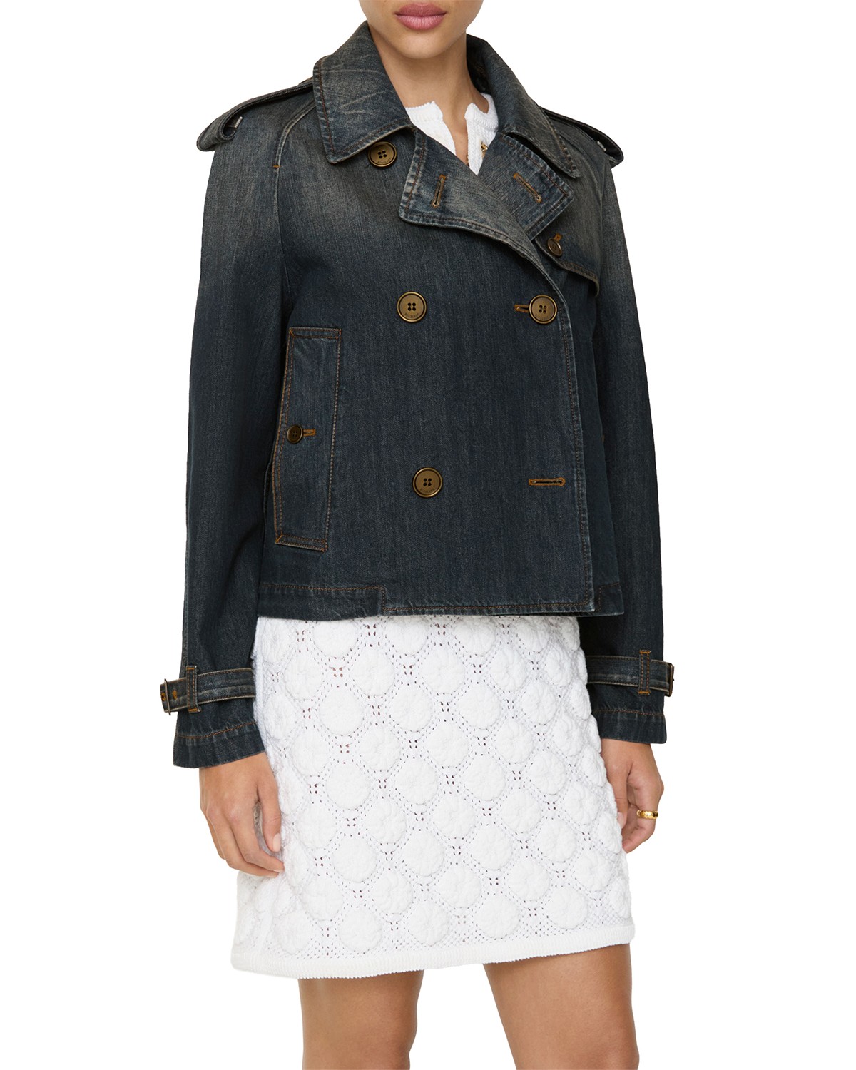 Cropped Denim Mayfair Trench Jacket