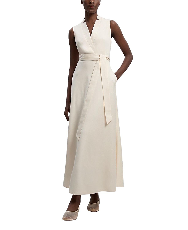 Karen Millen Tailored Linen Wrap Maxi Dress