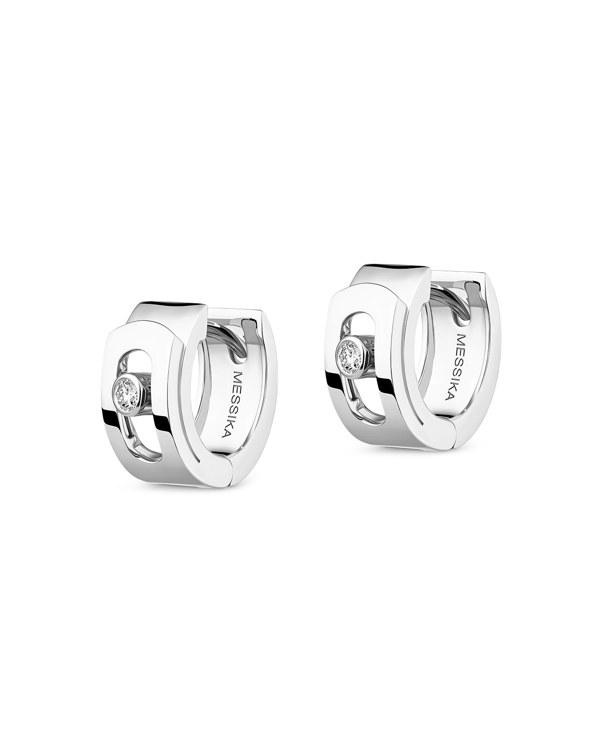 18K Gold Move Noa Diamond Hoop Earrings, 0.05 tcw