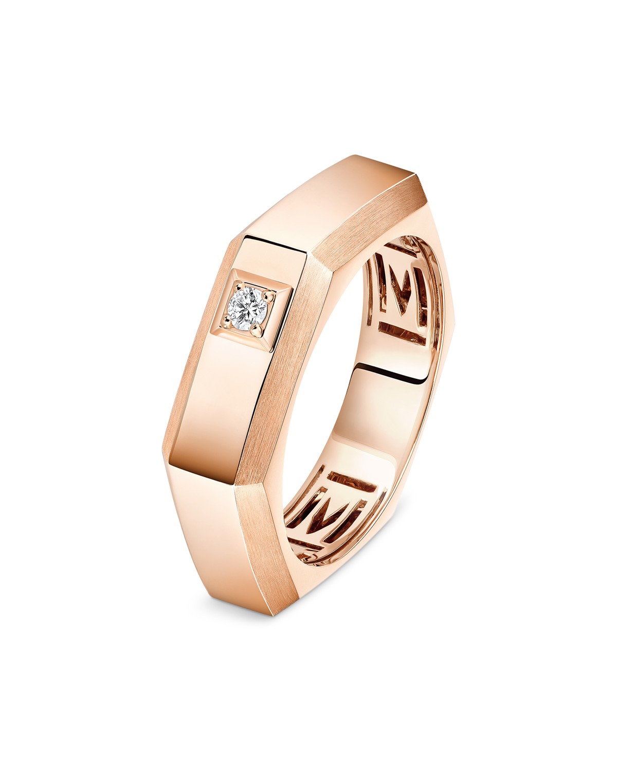 18K Gold Moderniste Diamond Ring, 0.03 tcw
