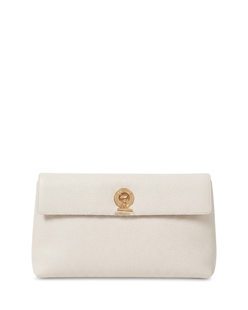 Veronica Beard Anchor Medium Pebbled Leather Clutch